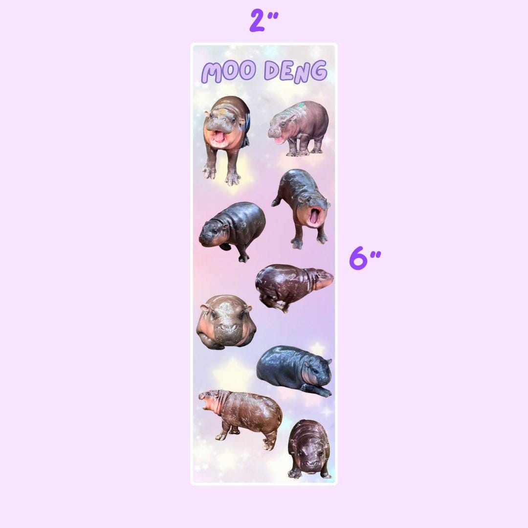 moo deng sticker sheet