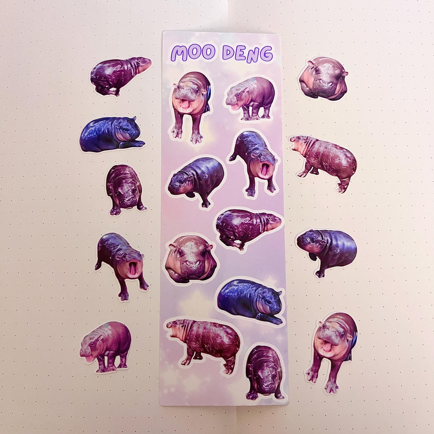 moo deng sticker sheet